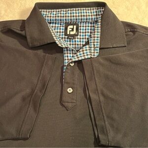 Men's Footjoy Golf Polo - Black Size Medium Athletic Fit